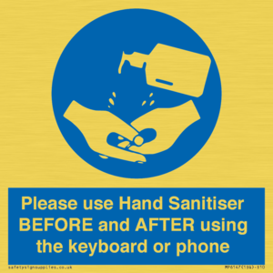 Please use Hand Sanitiser BEFORE and AFTER using the keyboard or phone